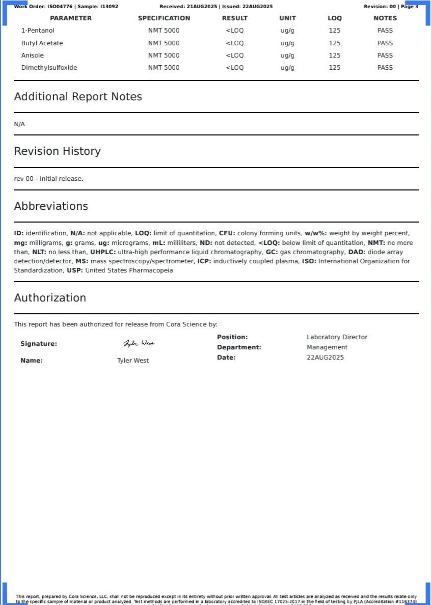 79.8% TAB WORLD THAI 🔥  7-hydroxymitragynine (full Cora labs with residuals)